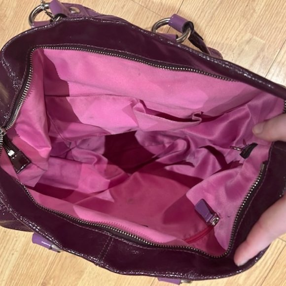 COACH Leather Purse in Poppy Patent Style Deep Purple/Eggplant in Colour - Picture 5 of 6